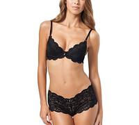 Smart & Sexy Women's Signature Lace Push-up Bra, Sheer, Black Hue, 38 B