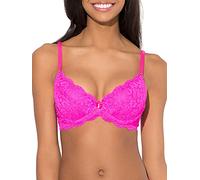 Smart & Sexy Women's Signature Lace Push-up Bra, Sheer, Pink, 36C
