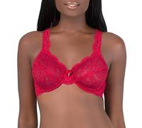 Smart & Sexy Women's Signature Lace Unlined Underwire Bra, Opaque, No No Red, 36C