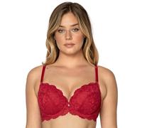 Smart & Sexy Women's Signature Lace Unlined Underwire Bra, Red, 36DD