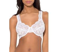 Smart & Sexy Women's Signature Lace Unlined Underwire Bra, Opaque, White/Opulent Garden, 40E
