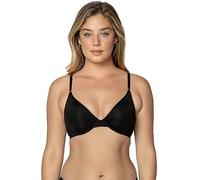 Smart & Sexy Women's Silky Smooth Demi Unlined Underwire Bra Full Coverage, Opaque, Black Hue, 36DD
