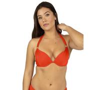 Smart & Sexy Women's Standard Swim Secret Mega Push-up Halter Bikini Top, Lava, 32C