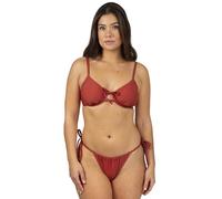 Smart & Sexy Women's Standard Swim Underwire Top String Bikini Set, Red Ochre, Medium