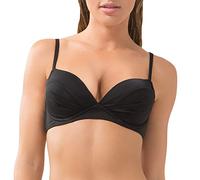 Smart & Sexy Women's Swim Secret Convertible Push-up Bikini Top, Black Hue, 36C