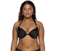 Smart & Sexy Women's Swim Secret Mega Push-up Halter Bikini Top, Black Hue, 36B