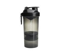 Smartshake Original 2Go Shaker Cup 600 ml Capacity with Storage - Protein Shake Bottles Gift Shaker Cup, Leakproof & Durable Shaker for Protein Shakes, BPA & DEHP Free, Gun Smoke Black