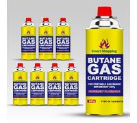 SMART SHOPPING Multipurpose Portable Camping Gas Canister - Refill Bottles Butane Gas Canisters for Camping Stove, BBQ, Blowtorch, Heater, Weed Burner & Cooker Pack of 8