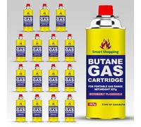 SMART SHOPPING Multipurpose Portable Camping Gas Canister - Refill Bottles Butane Gas Canisters for Camping Stove, BBQ, Blowtorch, Heater, Weed Burner & Cooker Pack of 16