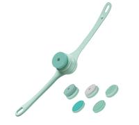 Smart Shower Brush - IPX7 Scrubber Shower Brush, Rechargeable USB Bath and Body Brush | Electric Large Battery Operated Electric Brush with 5 Brush Heads, Double Handle Bath Brush for