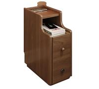 Smart Side Table with Wireless Charging, USB Ports, Drawers, Pull-Out Tray, Space-Saving Design for Bedrooms
