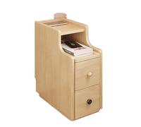Smart Side Table with Wireless Charging, USB Ports, Drawers, Pull-Out Tray, Space-Saving Design for Bedrooms