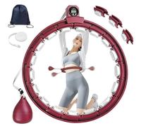 Smart Silent Weighted Exercise Infinity Hoop - Patent Pending (80% Quieter + Auto Count), Adjustable 30"-50" Fitness Hoop for Adults, Core Ab Workout with Circle for Women & Men (brownish red)