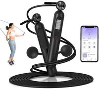 Smart Skipping Rope with Counter for Adult - Adjustable Wireless Rope for indoor and outdoor workout with APP Data Analysis - Digital Fitness Rope for Burn Calories, Gym, Boxing, Home Exercise