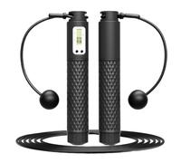 Smart Skipping Rope with LCD Counter - 2-in-1 Cordless & Speed Jump Rope, Adjustable for Adults & Kids, Home Gym Cardio Workout for Fitness & Fat Burn (Black)