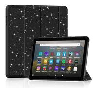 Smart Slim Folding Stand Cover with Soft PU Back Cover, Please Refer Emerald for Compatibility - Glitter Black