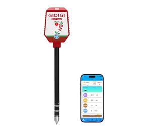Smart Soil pH Moisture Tester, 8 in 1 Digital Soil Test Kit for House Plants, 24h monitoring Soil pH/Sunlight Intensity/Fertility/EC/Salt/Temperature/Humidity/Moisture for Garden, Lawn, Farming, Yard