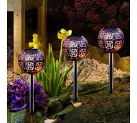 Smart Solar 3Pc Garden Solar Led Stake Orb Lights