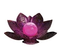 Solar Lotus Garden Outdoor Flower Silhouette Bronze Multi Coloured