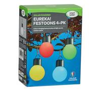 Smart Solar Eureka! Festoons Solar Light Bulbs, Mixed Colours, 10 x 7 cm, 4 Pack