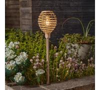 Smart Solar Lumina Faux Rattan Stake Light, Natural - 70cm