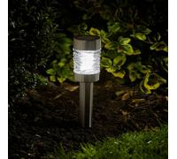 Martini Stake Light 4 Pack (Solar) in Stainless Steel