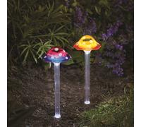 Smart-Solar Garden Stakes - Solar Mushroom, 33 cm LED, Set of 2, Multicoloured