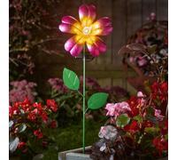 Smart Solar Pink & Yellow Hand Painted Effect Flower Solar-Powered Led Outdoor Stake Light