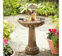 Smart Solar Powered Duck Family Fountain W Umbrella Outdoor Garden Water Feature