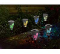 Smart Solar Butterfly Silhouette Stake Lights Dual Function LED 6pk