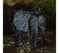 Solar Powered Metal Elephant Silhouette LED Light Decorative Garden Figure Decor