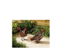 Smart Solar Solar Silhouette Hens Light Pair One Colour