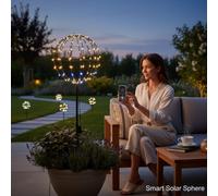 Smart Solar Sphere 30Cm Mains Powered With 108 Warm White Leds 8M Lead Remote Indoor Outdoor