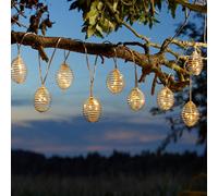 Smart Garden Solar-powered 10 Silver Spirals LED String Lights 3.8m