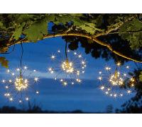 Triple Starburst String LED Lights Solar Power Hanging Garden Outdoor