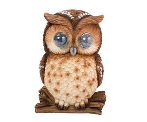 Smart Solar Twinkling Eye Owl Garden Decoration with Bright Eyes, 25 x 18 cm, Polyresin