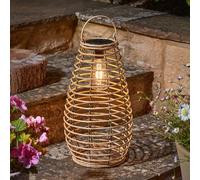 Smart Solar Venus Rattan Solar Powered LED Lantern - Natural