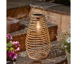 Smart Solar Venus Rattan Solar Powered LED Lantern - Natural