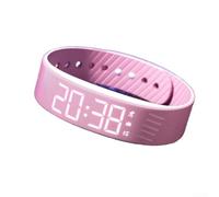 Smart Sports Bracelet, Silent Vibration Alarm Waterproof Watch Sleep Monitor Step Counting Calorie Tracking Stopwatch USB Charging(Pink)