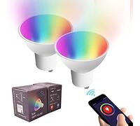 Smart Spotlight LED GU10, Smart Bulb with WiFi Bluetooth, Alexa and Google Assistant 5W RGBW 2700-6500K LED Bulb (2)