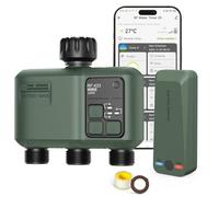 Smart Sprinkler Timer 3 Zone for Garden Hose, WiFi Water Timer with 984ft RF Range, Smart Lawn Watering System Irrigation Controller, APP/Voice Control, Rain Delay, Automatic/Manual Irrigation