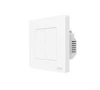 Smart Star Ring Series Light Switch with Backlight and Touch Button, Constructed from PC Material, 86x86mm Size, for Tuya for Moes and for ZigBee for Contemporary Home(2 Gang White)