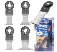 SMART Starlock 5-Piece Multi-Tool Blade Kit with Storage Case - Rapid Wood, Bi-Metal & Carbide Metal Buster