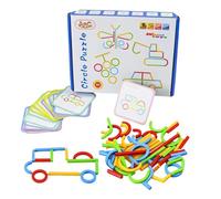 Smart Sticks, Wooden STEM Educational Toys, 1 Set, STEM Learning Toys, Building Activity Sticks, Creative Problem Solving Design, For Kids Boys Girls Travel Bedroom Homeschool Classroom Playroom