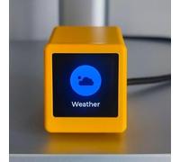 Smart Stocks Price Ticker and Weather Clock for Cryptocurrency and Gold Tracking Multifunctional Display for Investors (Yellow)
