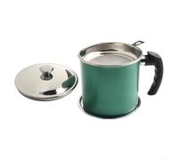 Smart Storage Solution Sturdy 1.3L Stainless Steel Oil Container with Integrated Filtering System (green)