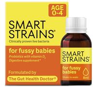 SMART STRAINS Baby & Toddler Probiotic Drops - Clinically Proven Live Bacteria and Immune Support, Formulated by The Gut Health Doctor | 1 Billion BB-12 Bacterial Cultures & Vitamin D3 | 28 Doses