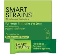 Smart STRAINS Probiotics for Immunity & Digestion - Clinically Proven & Formulated by The Gut Health Doctor, 20 Billion of The World’s Most Studied Bacterial Cultures, with Vitamin D3, 30 Sachets