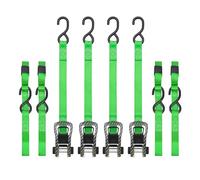 Smart Straps 245 14 ft. 1500 lb CarbonX Ratchet Tie Down 4 Pk Green