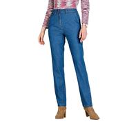Smart Stretch Jean with Slant Pockets and Button Tab Detail Amber Blue 14XS